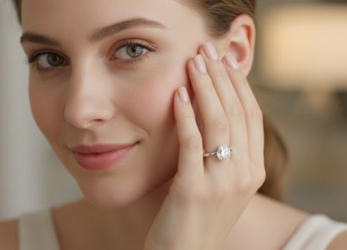 Eternal Sparkle Moissanite Solitaire Ring – D Color • VVS Clarity • Ideal Cut Brilliance