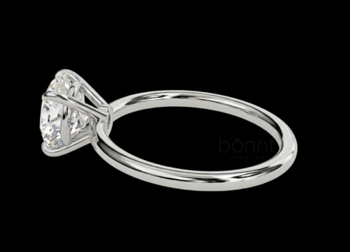 D-Color VVS Moissanite Solitaire Ring | Classic Round Brilliant in Fine Gold or Sterling Silver