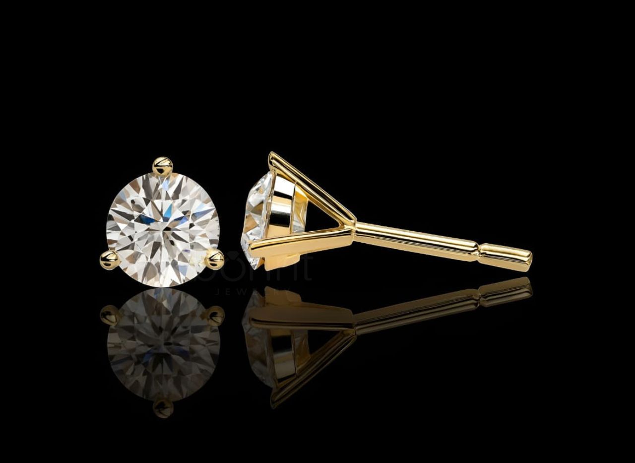 Classic Round Brilliant Solitaire Diamond Stud Earrings – Lab Grown EF VVS/VS