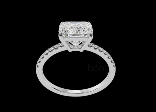 Radiant-Cut Lab Grown Diamond Solitaire Ring – EF Color, VVS/VS Clarity | Bonnt