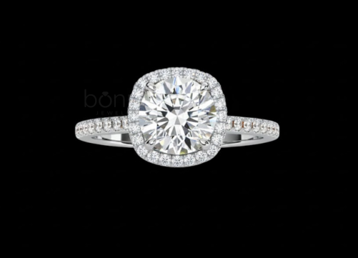 Round-Cut Lab Grown Diamond Halo Solitaire Ring – EF Color, VVS/VS Clarity