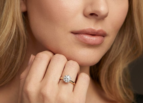 D-Color VVS Moissanite Solitaire Ring | Classic Round Brilliant in Fine Gold or Sterling Silver