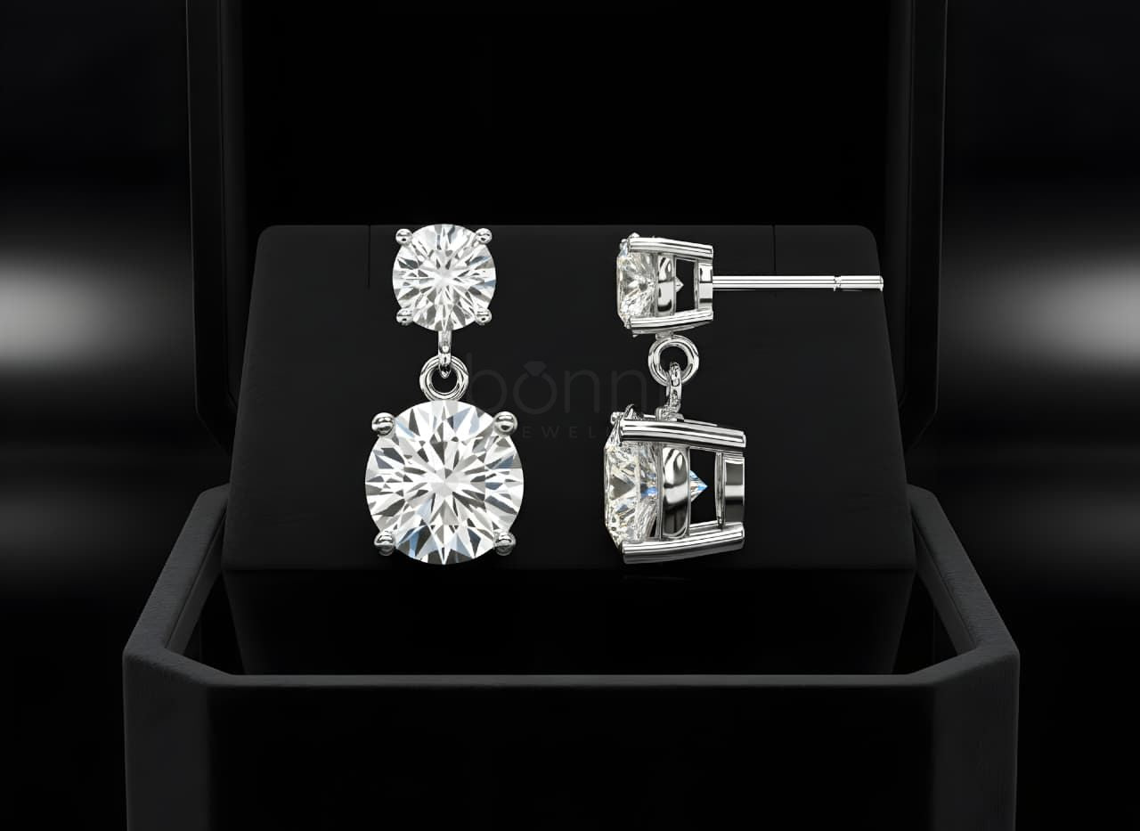 Luxury Solitaire Diamond  Drop Earrings – Lab Grown EF VVS/VS