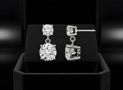 Luxury Solitaire Diamond  Drop Earrings – Lab Grown EF VVS/VS