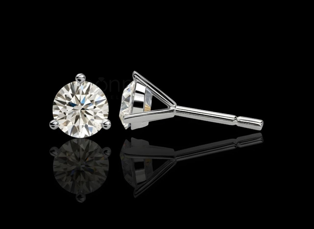 Classic Round Brilliant Solitaire Diamond Stud Earrings – Lab Grown EF VVS/VS