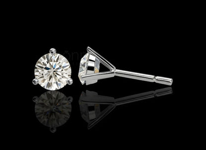 Classic Round Brilliant Solitaire Diamond Stud Earrings – Lab Grown EF VVS/VS