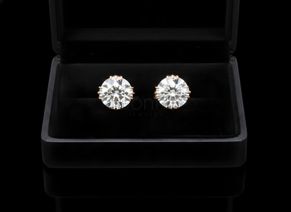 Classic Round Brilliant Solitaire Diamond Stud Earrings – Lab Grown EF VVS/VS | Bonnt