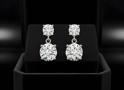 Luxury Solitaire Diamond  Drop Earrings – Lab Grown EF VVS/VS