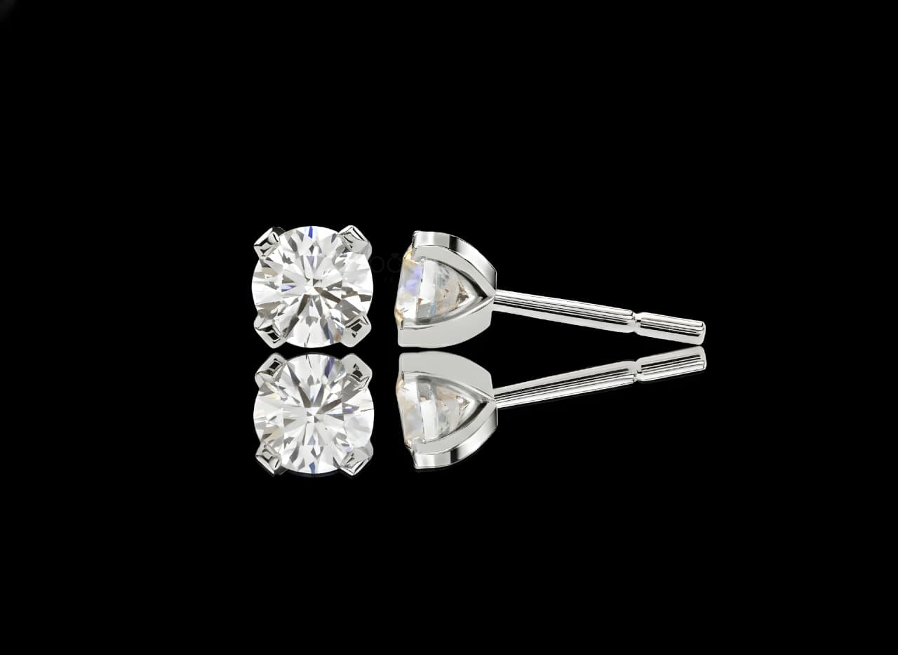 Exquisite Round Brilliant Cut Diamond Stud Earrings – Lab Grown EF VVS/VS