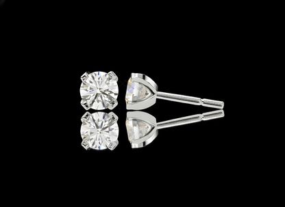 Exquisite Round Brilliant Cut Moissanite Diamond Stud Earrings – D Color VVS
