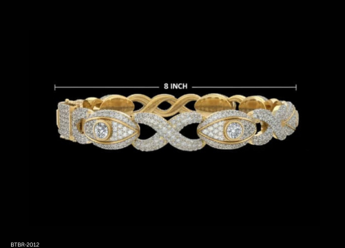Luxurious Iced Out Evil Eye Link Cuban Style Bracelet Featuring Diamond Pave
