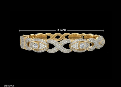 Luxurious Iced Out Evil Eye Link Cuban Style Bracelet Featuring Diamond Pave