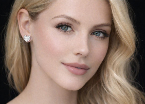 Heart Halo Moissanite Stud Earrings