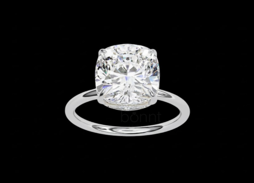 Classic Cushion-Cut D-Color VVS Moissanite Solitaire Ring in Gold or Sterling Silver