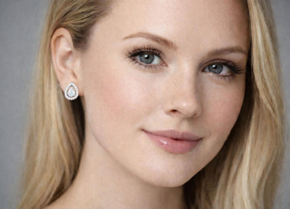 Pear Halo Moissanite Stud Earrings