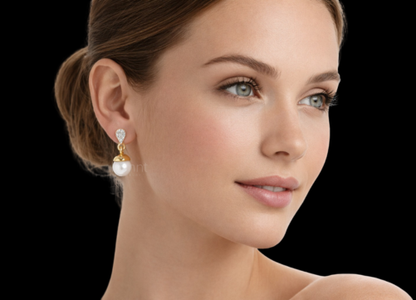 Valentine Trillion-Cut Lab Grown Diamond Stud Earrings in Gold or Silver | EF Color, VVS–VS Clarity