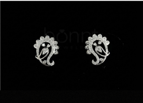 Paisley Grace Moissanite Diamond Stud Earrings – D Color VVS | Artistic Luxury Elegance