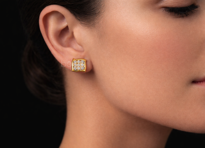 Radiant Bloom Lab-Grown Diamond Stud Earrings | EF Color • VVS/VS Clarity • Ideal Cut