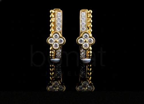 Lab Grown Diamond Floral Hoop Earrings – EF Color, VVS/VS Clarity | Timeless Luxury