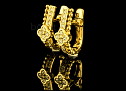 Lab Grown Diamond Floral Hoop Earrings – EF Color, VVS/VS Clarity | Timeless Luxury