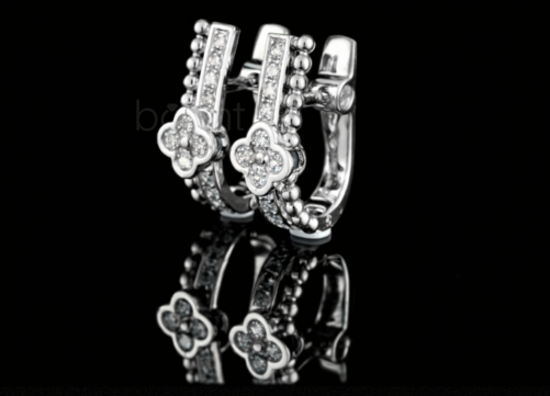 Lab Grown Diamond Floral Hoop Earrings – EF Color, VVS/VS Clarity | Timeless Luxury