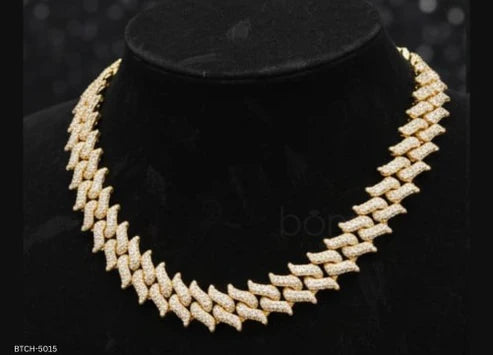 Gold Iced Cuban Link Chain with D Color Moissanite Diamonds | VVS Clarity • Hip Hop Luxury Necklace