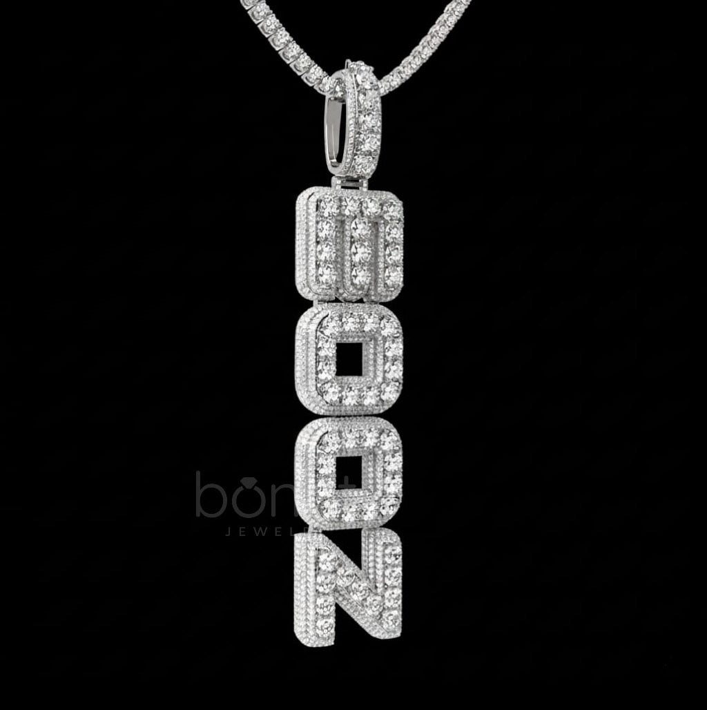 Moon Letter Pendant with D-Color VVS Moissanite Brilliance