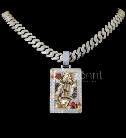 Iced King of Hearts Hip-Hop Pendant – Lab-Grown Diamonds