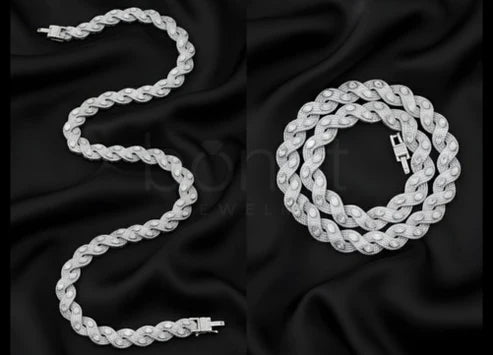 Iced Moissanite Cuban Link Chain – D Color VVS | Premium Hip Hop Necklace in Silver & Solid Gold