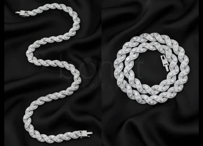Iced Moissanite Cuban Link Chain – D Color VVS | Premium Hip Hop Necklace in Silver & Solid Gold