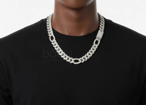Iced Cuban Link Chain with D Color Moissanite Diamonds | VVS Clarity • Hip Hop Luxury Necklace