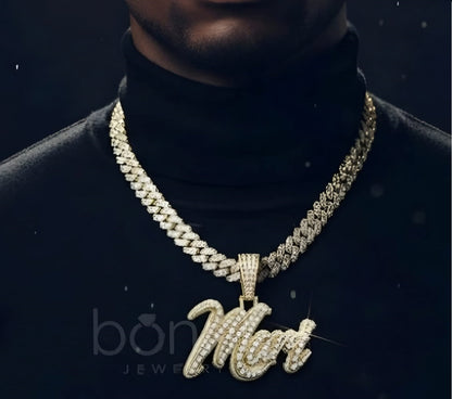 Luxury Street Name Pendant Featuring D-Color Moissanite