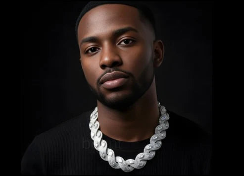 Iced Moissanite Cuban Link Chain – D Color VVS | Premium Hip Hop Necklace in Silver & Solid Gold