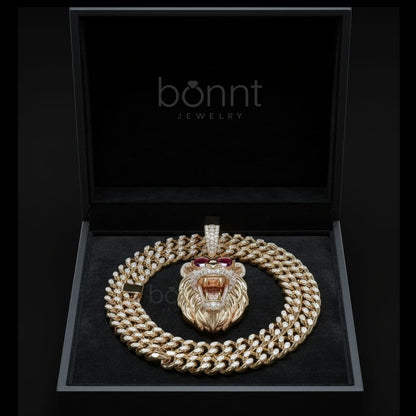 Iced Lion Head Hip-Hop Pendant – D Color VVS Moissanite