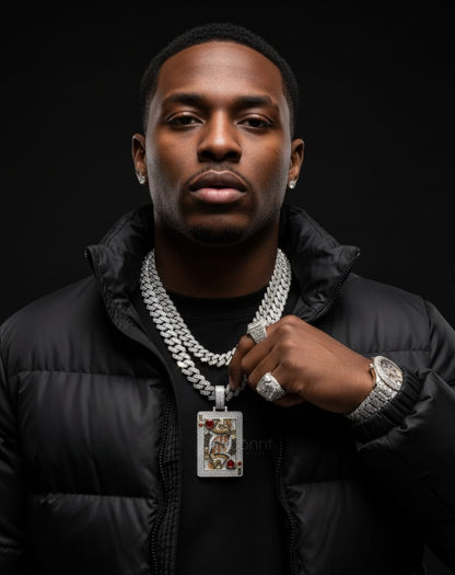 Iced King of Hearts Hip-Hop Pendant – Lab-Grown Diamonds