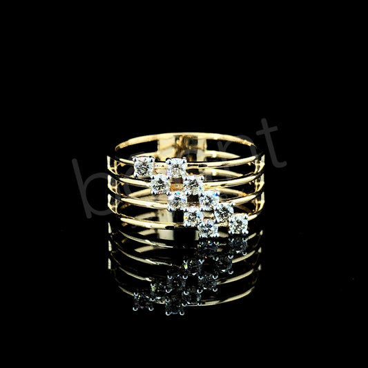 Rose Gold Multi-Band Diamond Ring – Modern Sophistication with Openwork Design