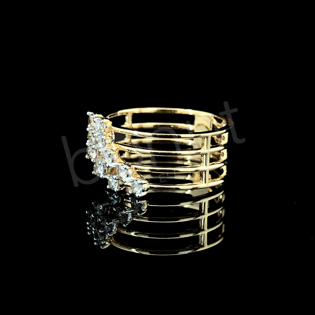 Rose Gold Multi-Band Diamond Ring – Modern Sophistication with Openwork Design