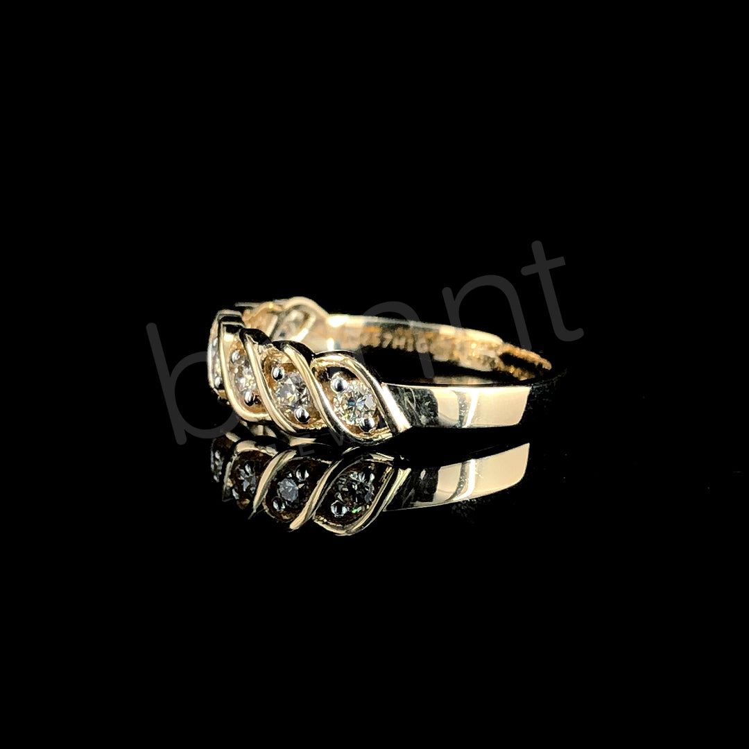 Rose Gold Diamond Infinity Band Ring - Elegant Twist of Eternal Sparkle