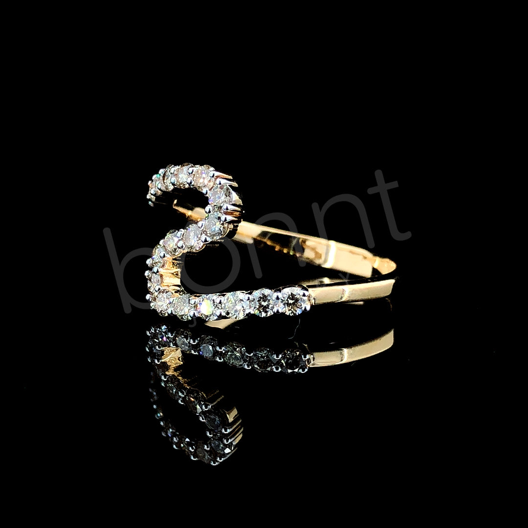 Rose Gold Bypass Diamond Ring – Contemporary Twist of Sparkling Elegance