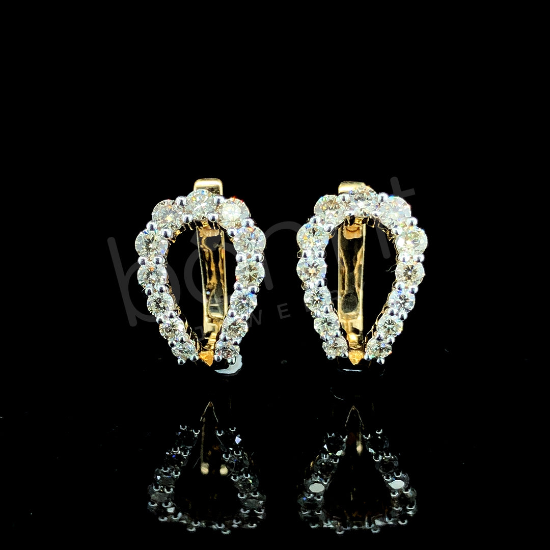 Rose Gold Teardrop Diamond Earrings – Classic Elegance in Brilliant Cut