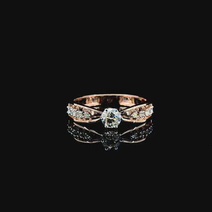 D Color Moissanite Diamond Ring | VVS Clarity | Ideal Cut | Romantic Split-Shank Design
