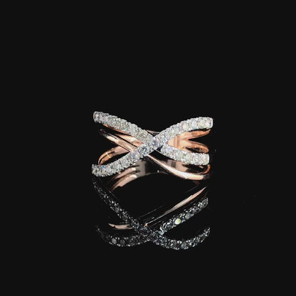 Infinity Criss-Cross Moissanite Diamond Ring – D Color VVS Clarity | Timeless Luxury